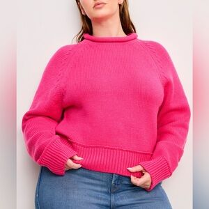 Good American Mock Neck Sweater in Ballerina Pink
